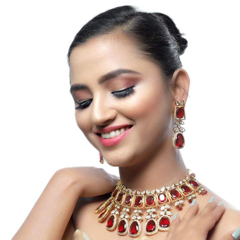 Kundan Necklace Set 57655 - Vijay & Sons