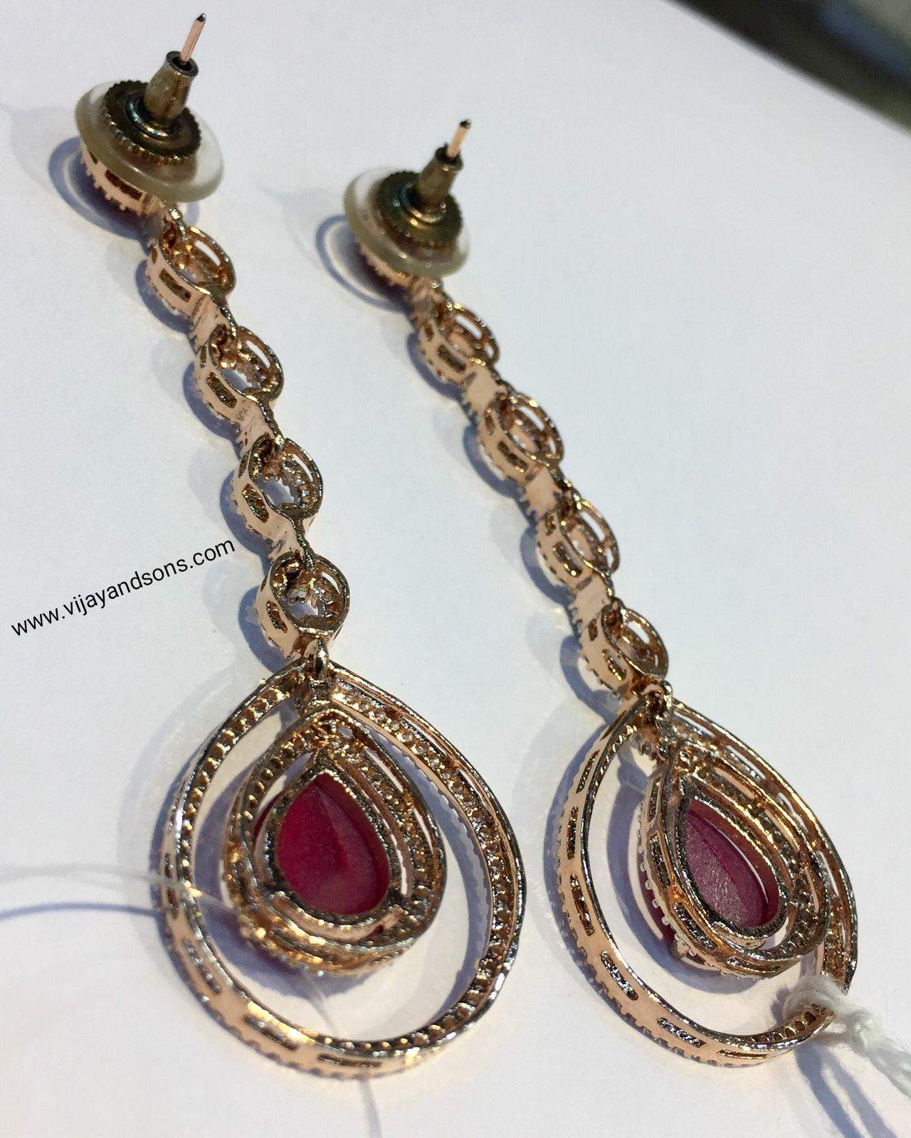 American diamond earrings - Vijay & Sons