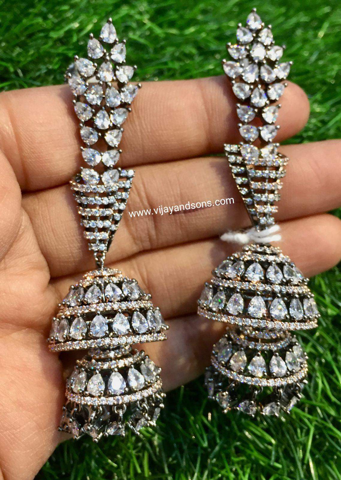 American diamond earrings - Vijay & Sons