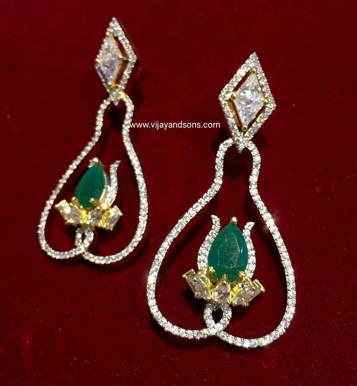 American diamond earrings 454790 - Vijay & Sons