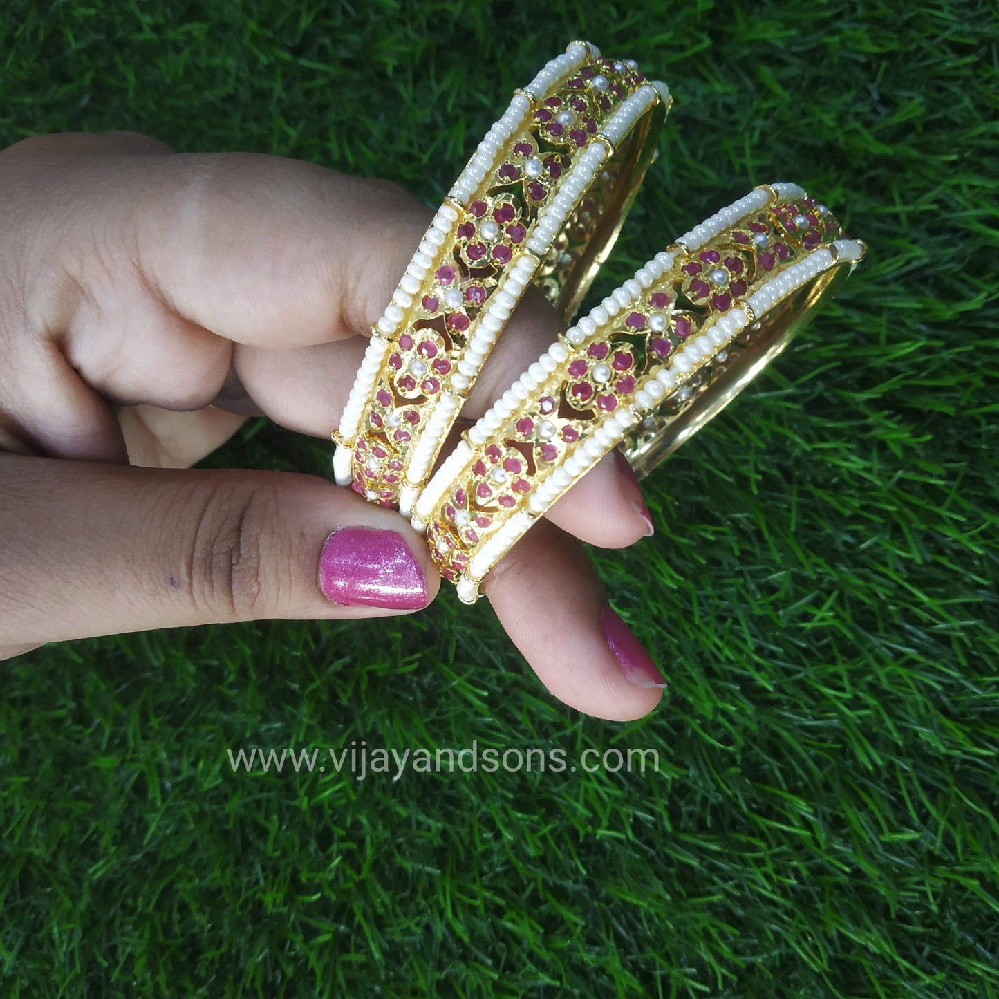 Jadau bangles 648437 - Vijay & Sons