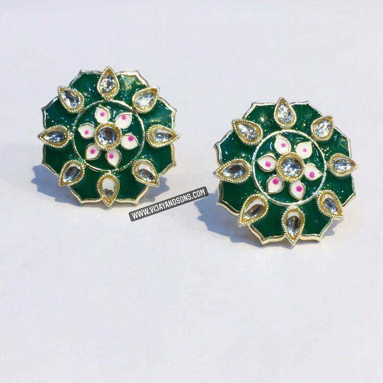 kundan flower stud - Vijay & Sons