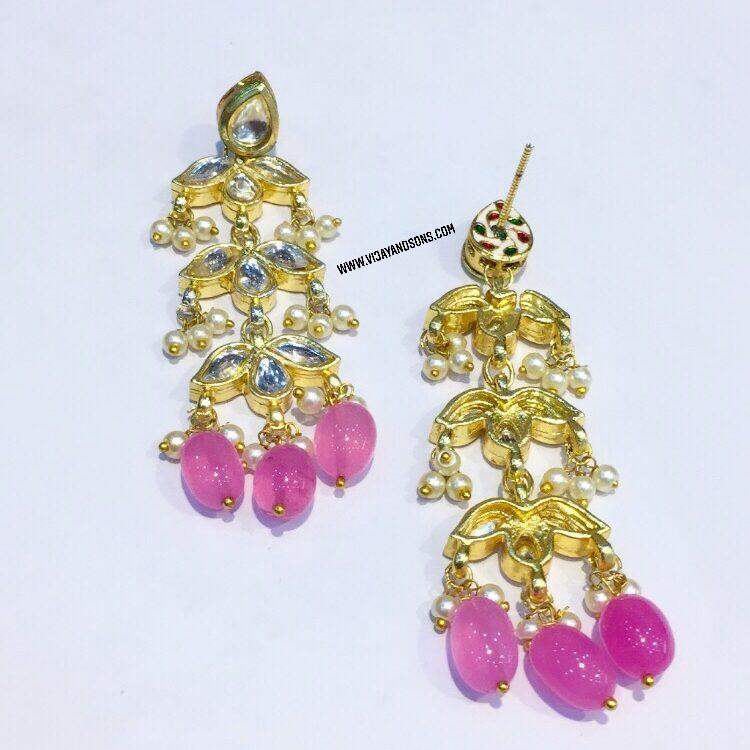 Stylish Kundan Earrings - Vijay & Sons