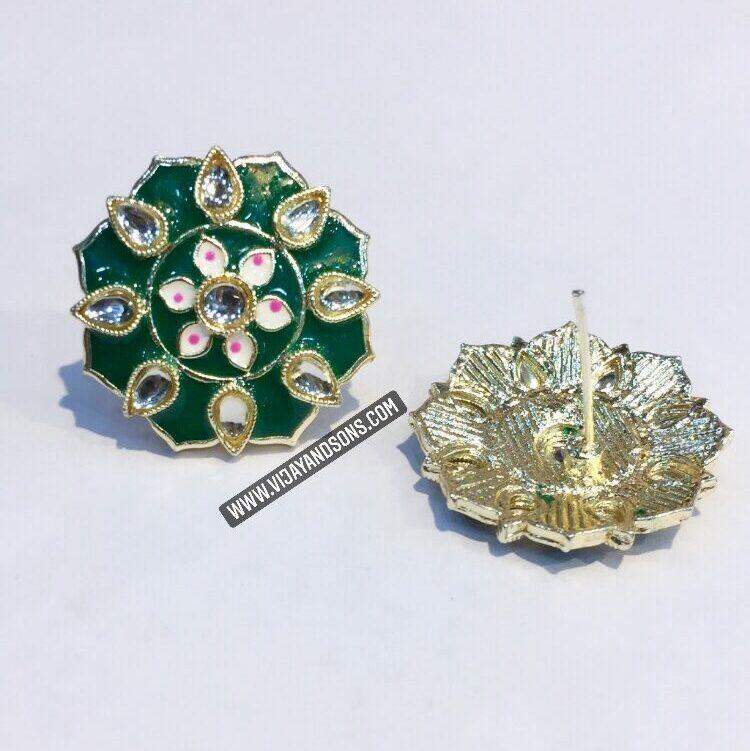 kundan flower stud - Vijay & Sons