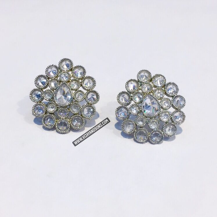 white silver studs