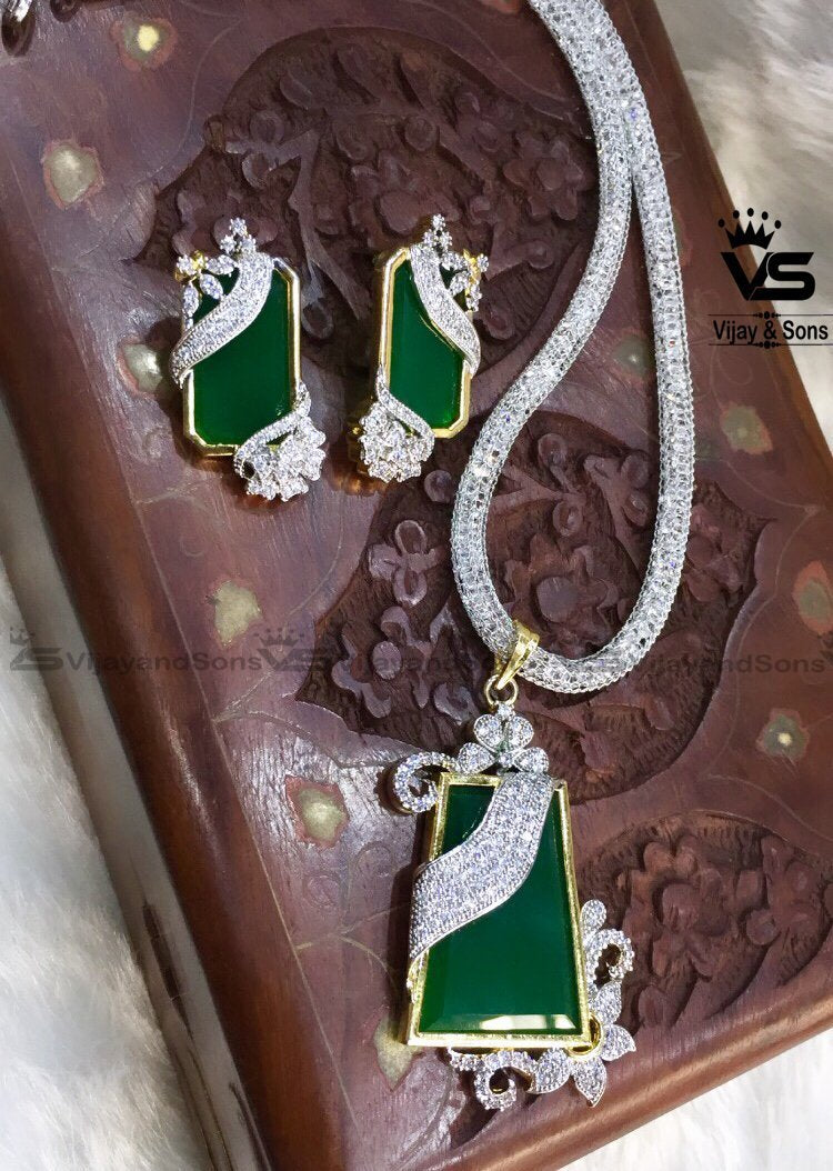 dimond pendent set for girls freeshipping - Vijay & Sons