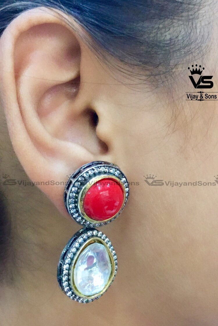 American Diamond Drop Earrings freeshipping - Vijay & Sons