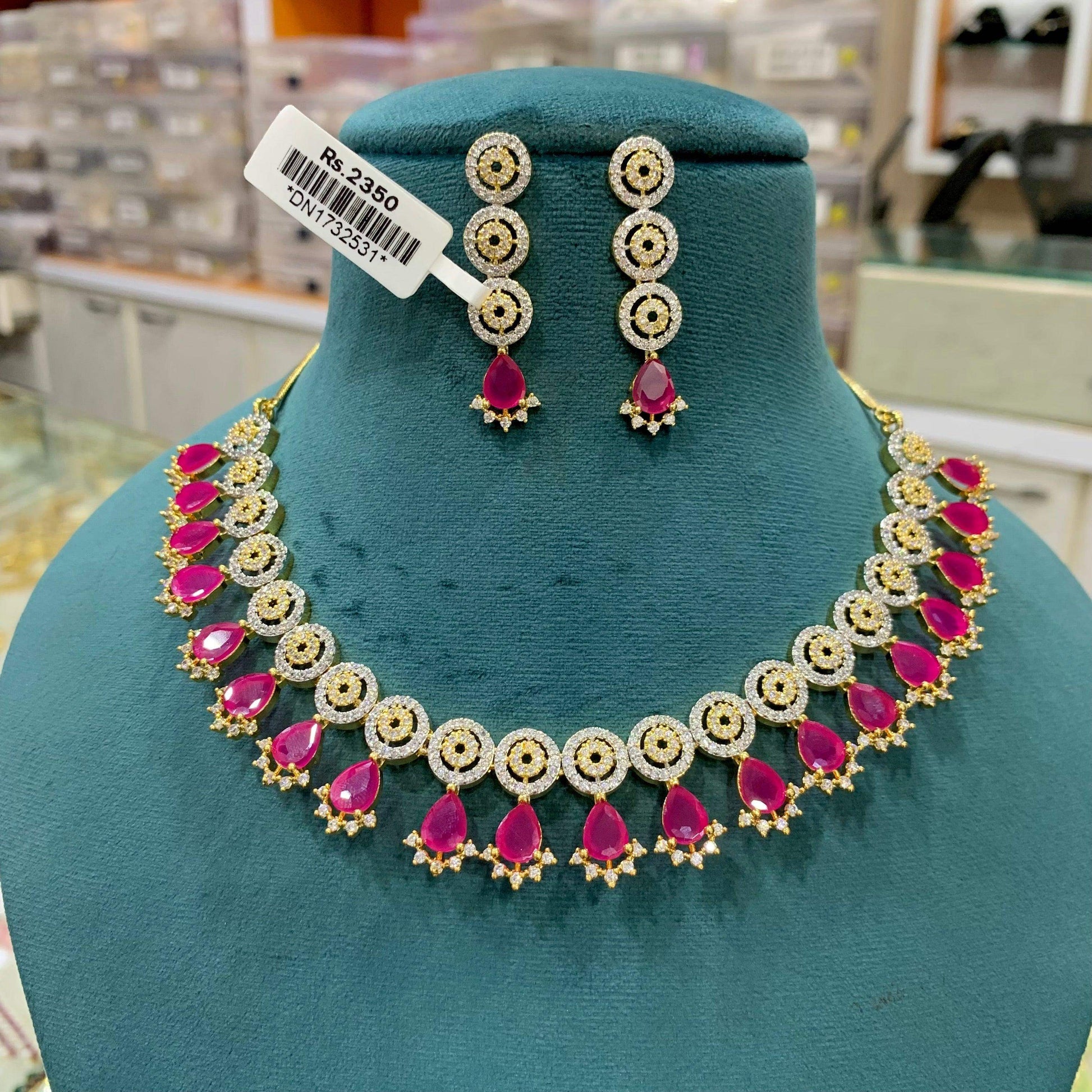 Rose gold neckline set 256789