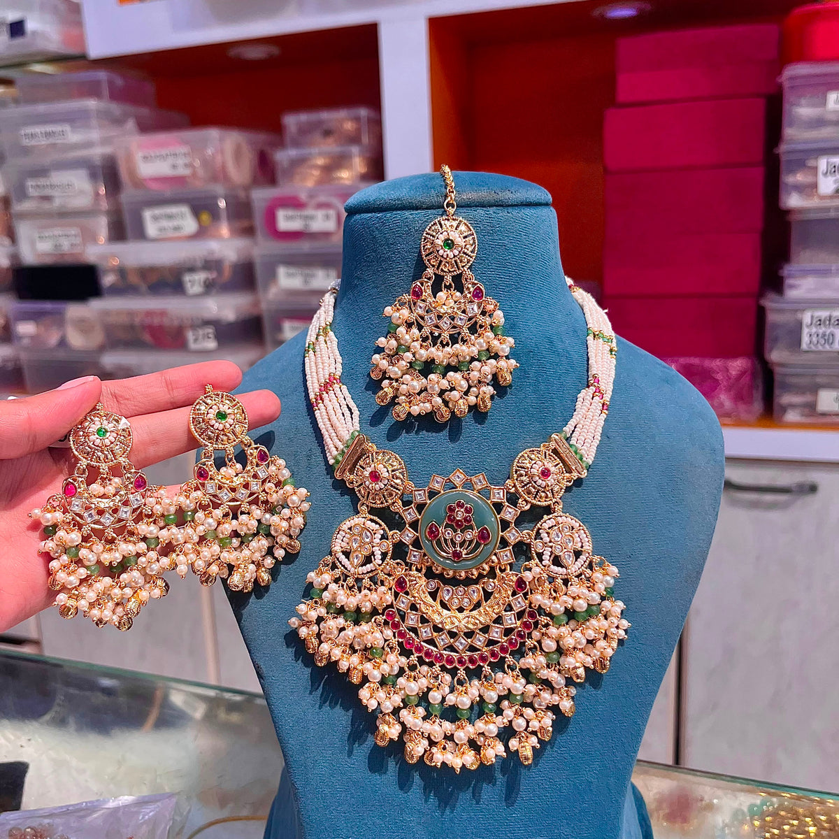 Kundan Necklace Set 86285