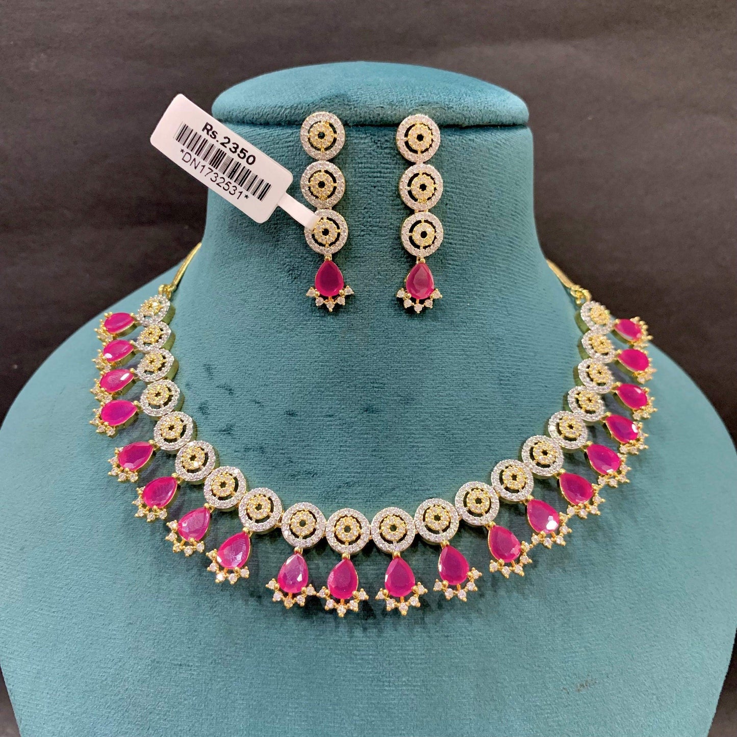 Rose gold neckline set 256789 - Vijay & Sons