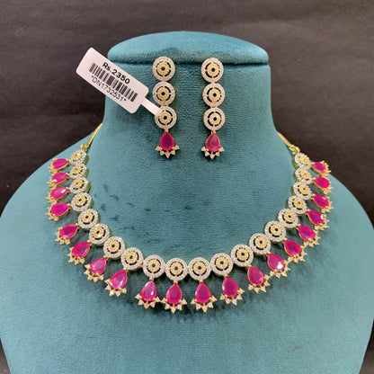 Rose gold neckline set 256789 - Vijay & Sons