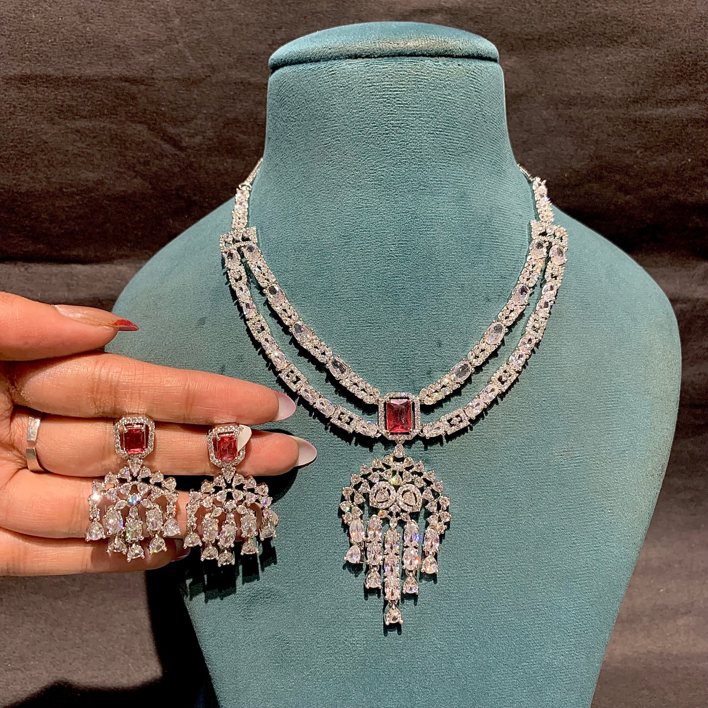 Zircon Necklace Set 829038