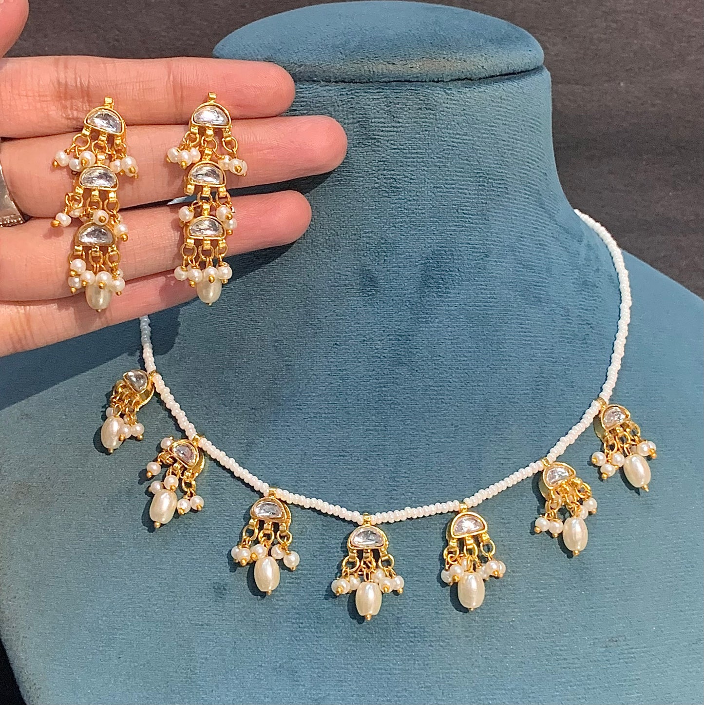 Kundan Necklace Set 8645444