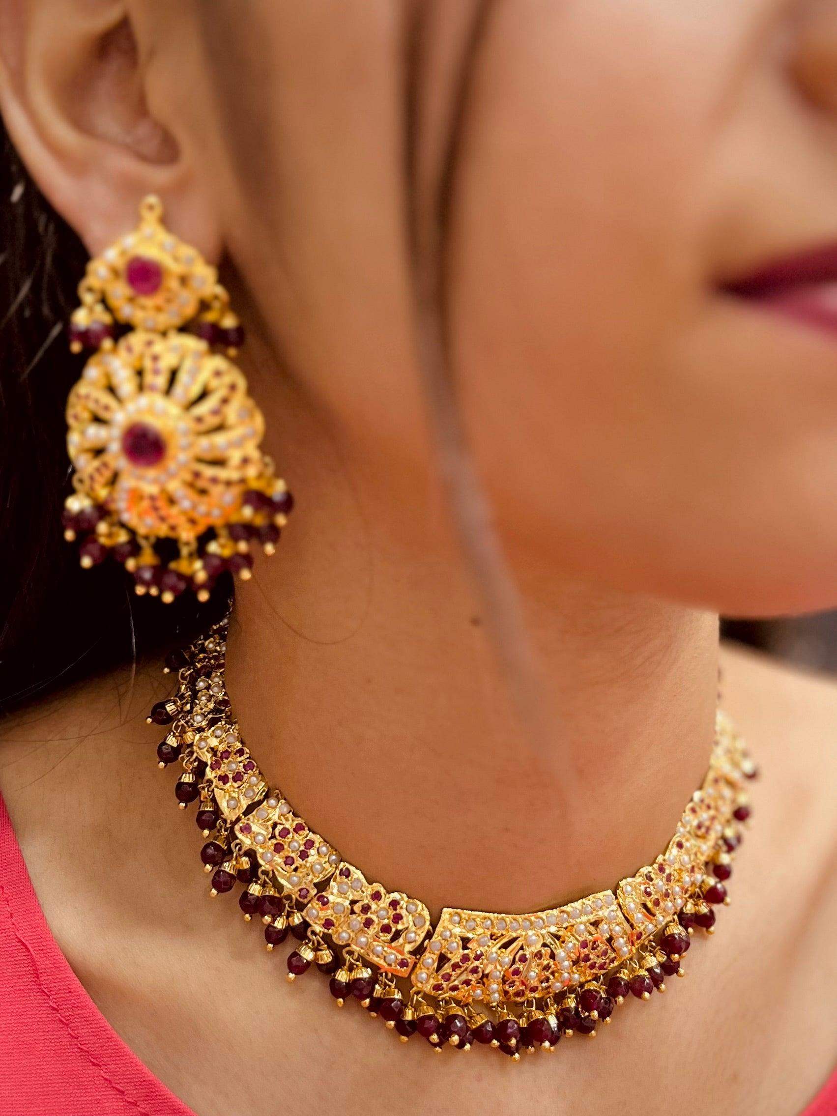Jadau Necklace Set 23456 - Vijay & Sons
