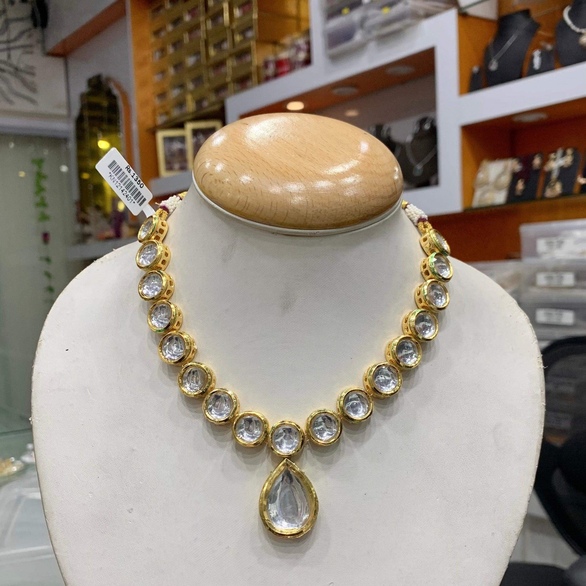 Kundan necklace set 34556 - Vijay & Sons