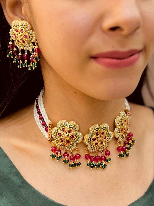 Jadau choker set 46745788 - Vijay & Sons