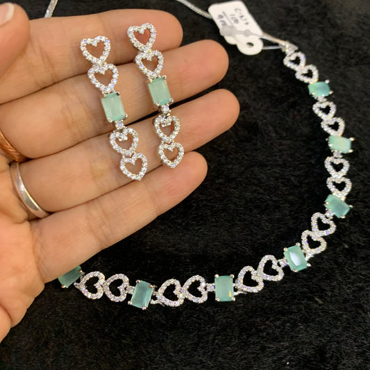 Zircon Necklace Set 654377 - Vijay & Sons