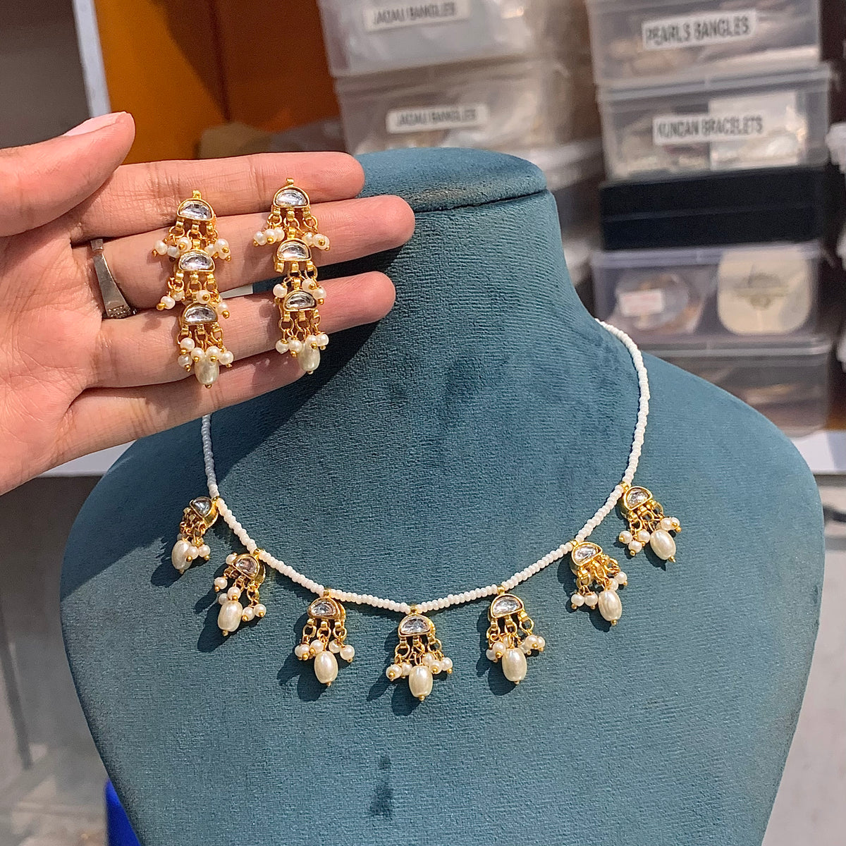 Kundan Necklace Set 8645444