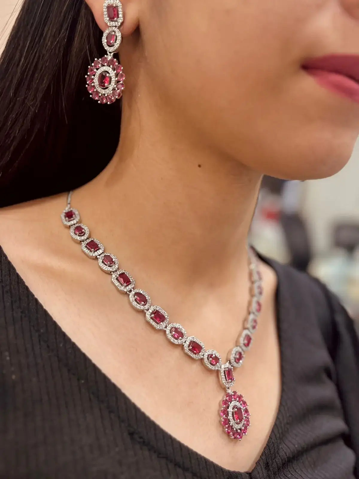 Zircon Necklace Set 23414