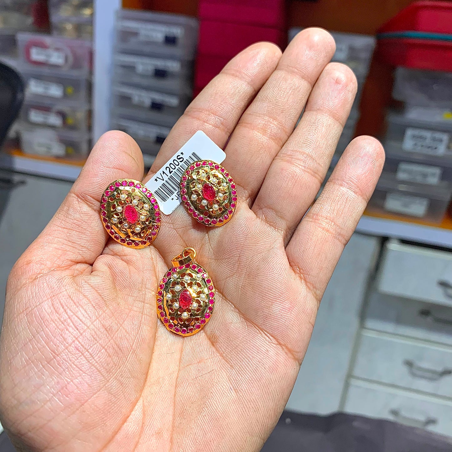 Jadau Pendant Set 4578876