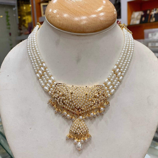 Jadau Necklace set 133256 - Vijay & Sons