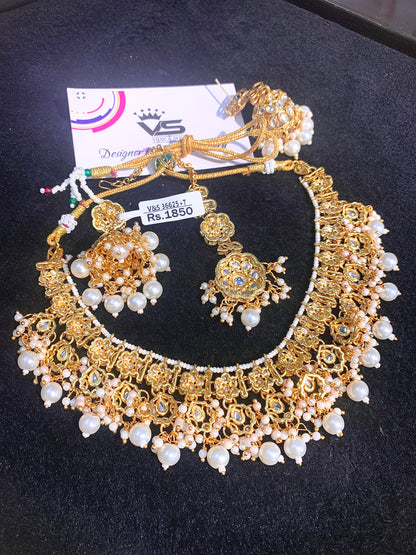 Kundan Necklace Set 39373