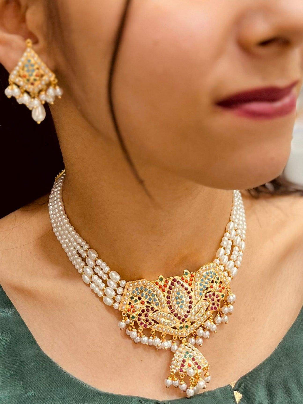 Jadau Necklace set 133256