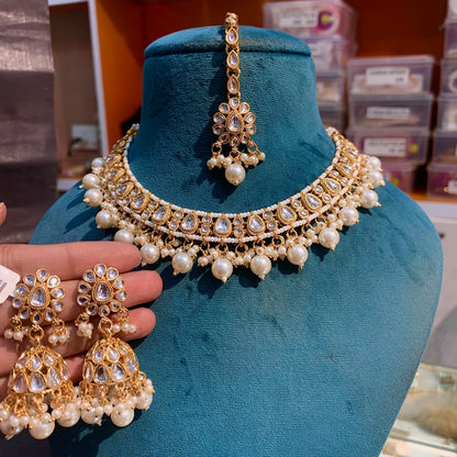 Kundan Necklace Set 377884