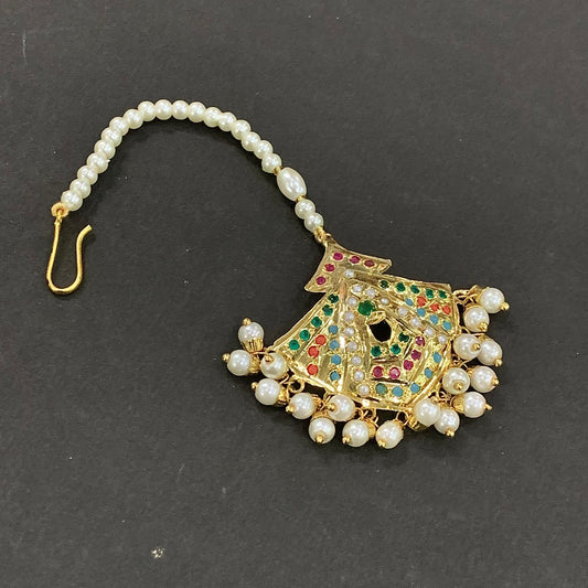 Jadau Maang Tikka 104901 - Vijay & Sons