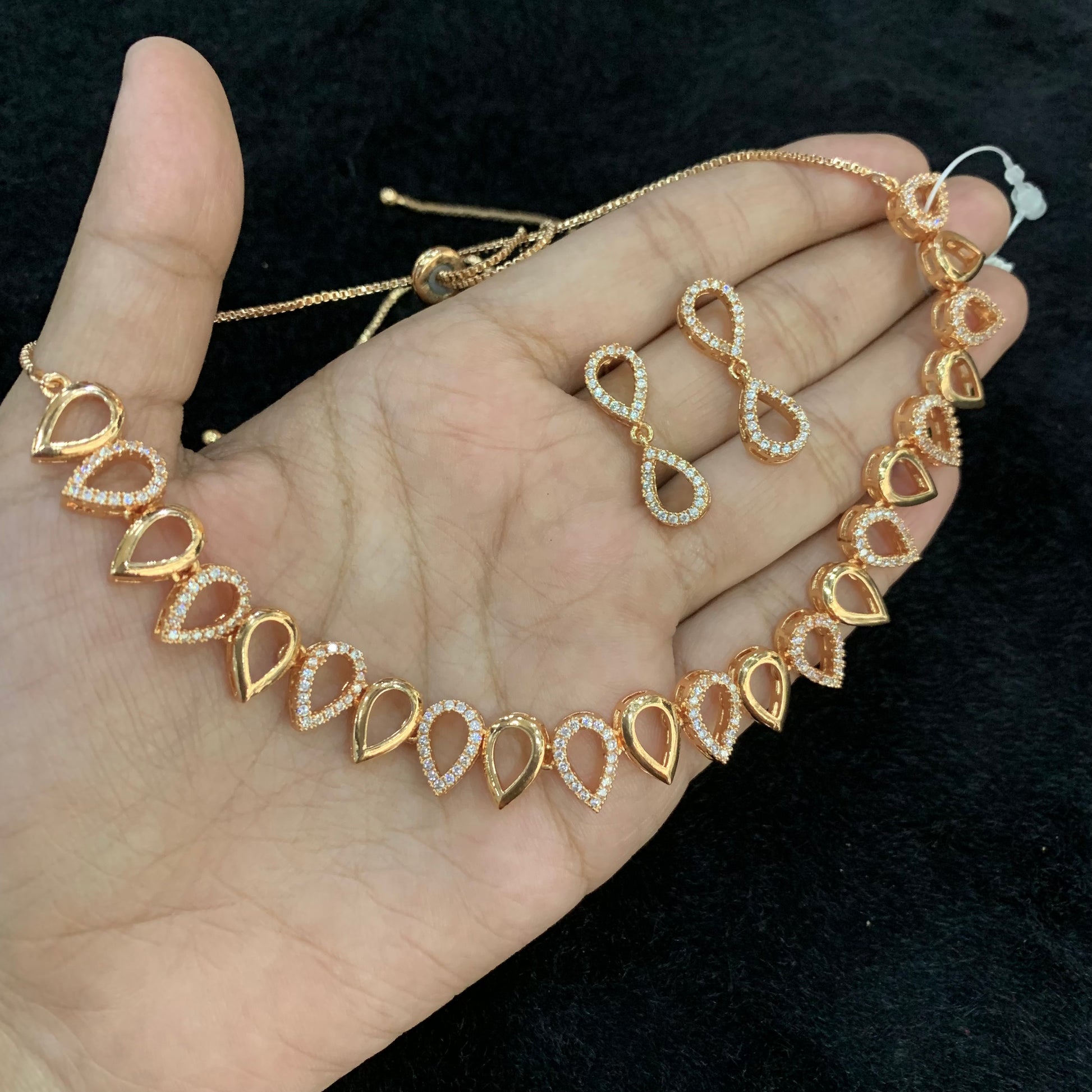 rose gold diamond necklace set design freeshipping Vijay Sons