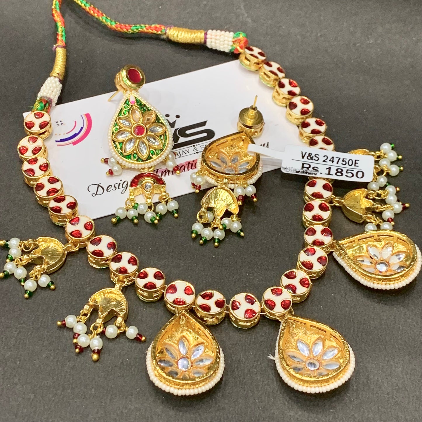 Kundan necklace set 427837446