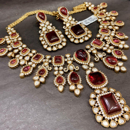 Kundan Necklace Set 637365