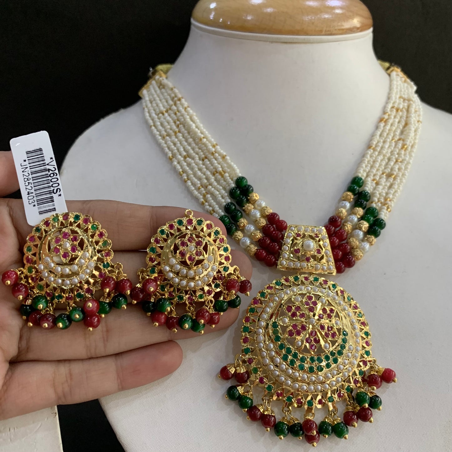 Jadau necklace set 57885