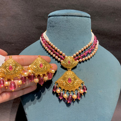Gold Forming Necklace Set 514665