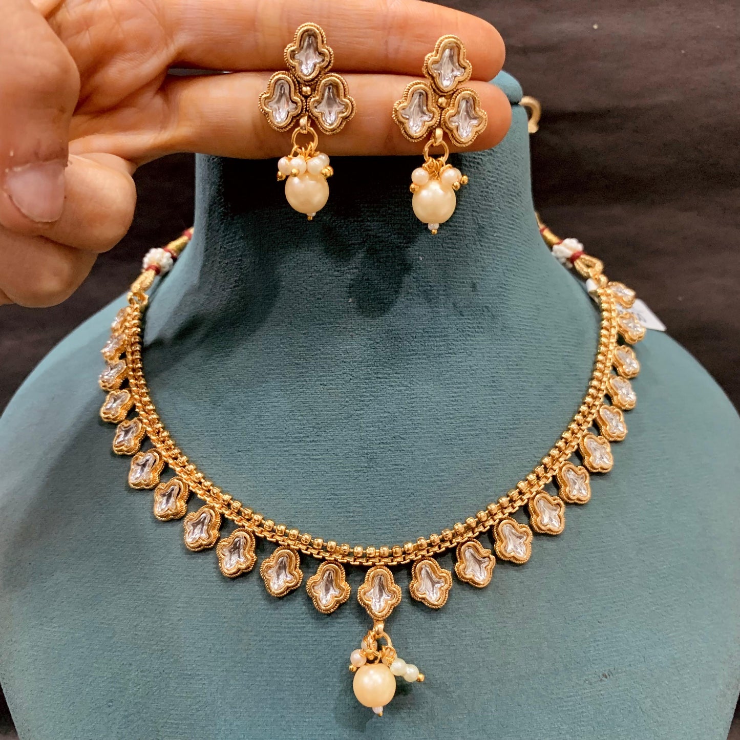 Kundan Necklace Set 67363