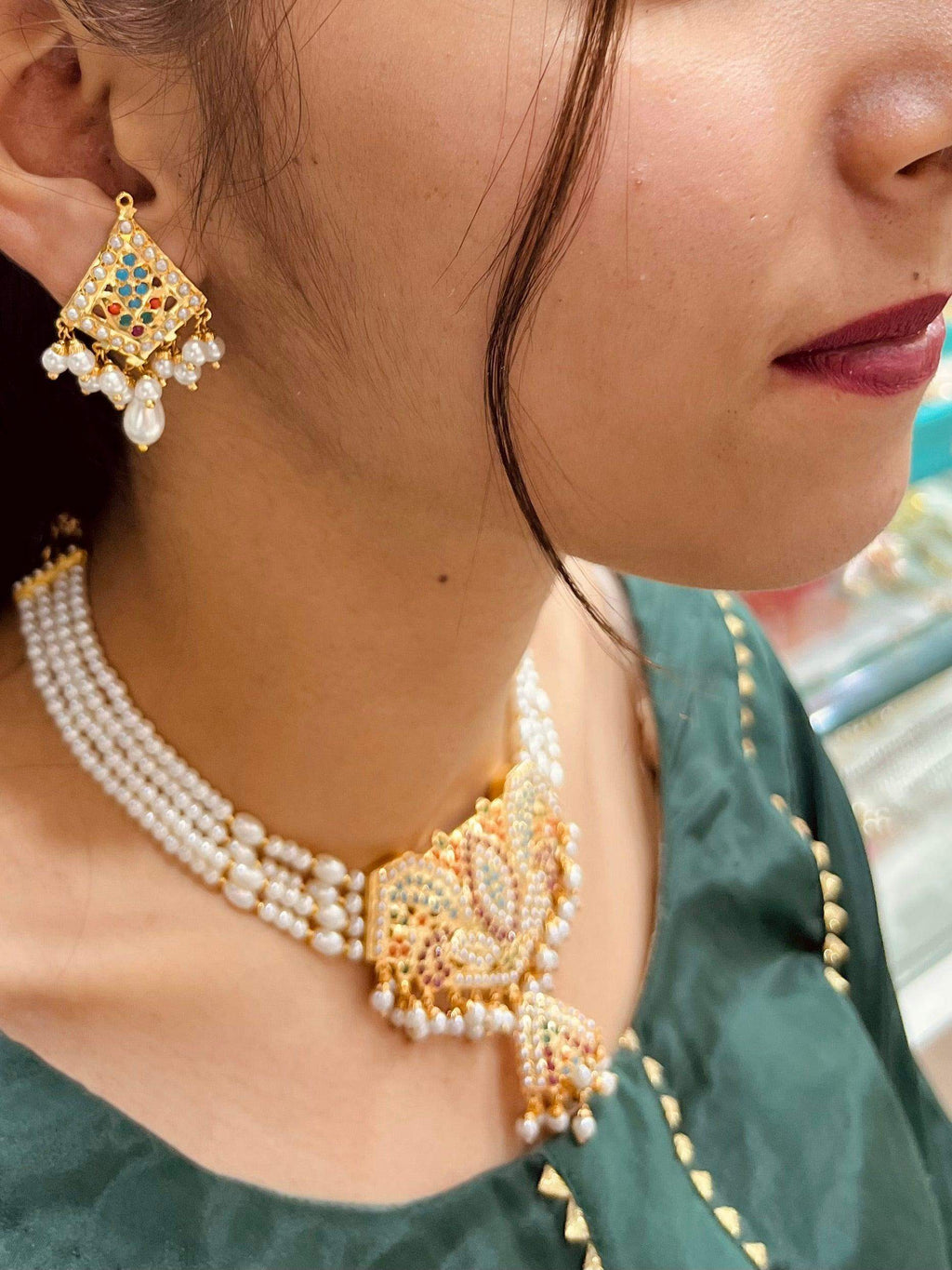 Jadau Necklace set 133256