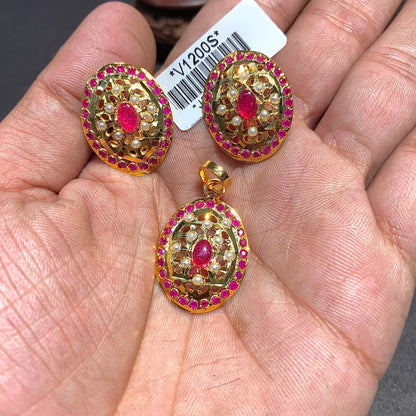 Jadau Pendant Set 4578876