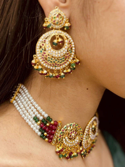 Jadau Necklace set 24578 - Vijay & Sons