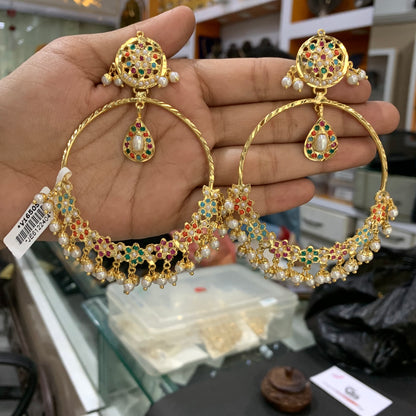 jadu chandbali flower shape earrings