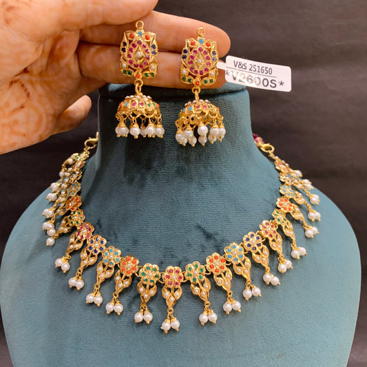 Jadau Necklace Set 57655