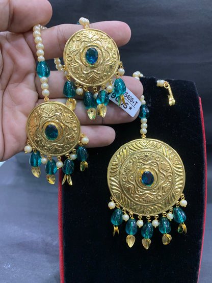 Jadau Maang tikka Earrings 535677