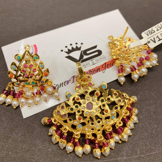 Jadau pendant set 785935 - Vijay & Sons