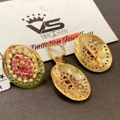 Jadau Pendant Set 3554