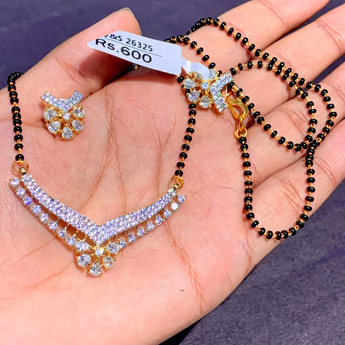 Zircon mangalsutra 3456666