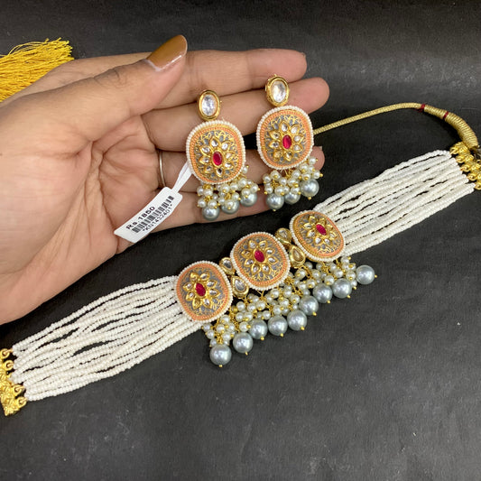 Kundan Necklace Set 46643