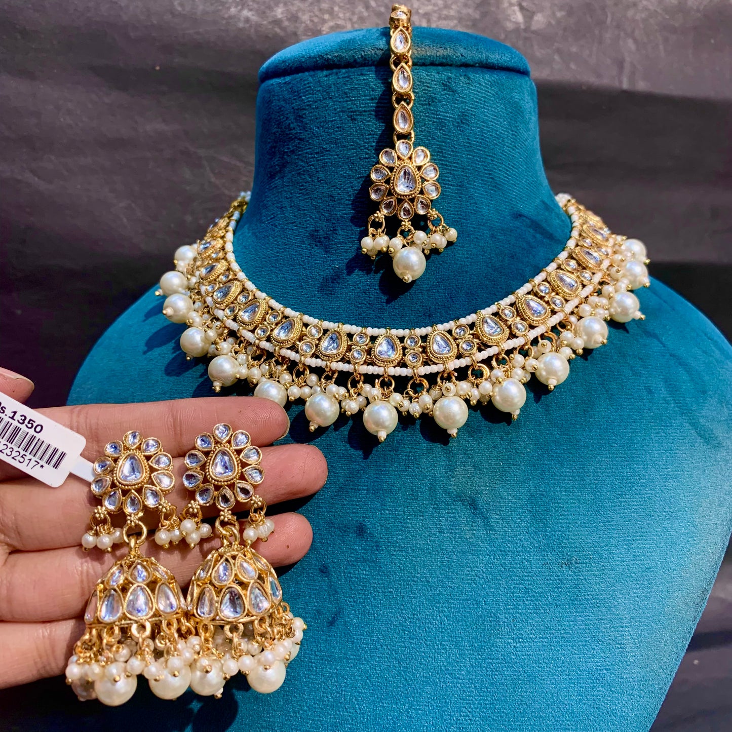 Kundan Necklace Set 377884