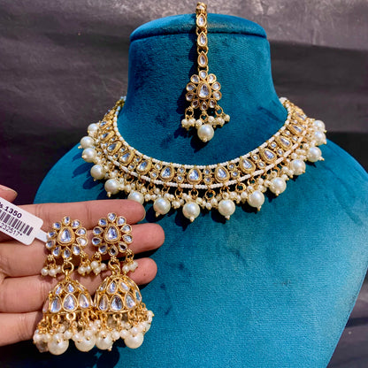 Kundan Necklace Set 377884
