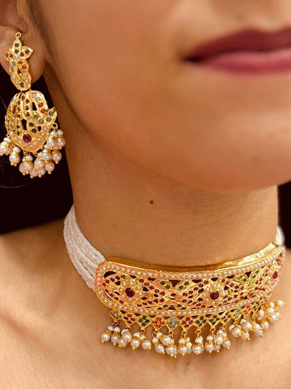 Jadau choker set 4675445 - Vijay & Sons