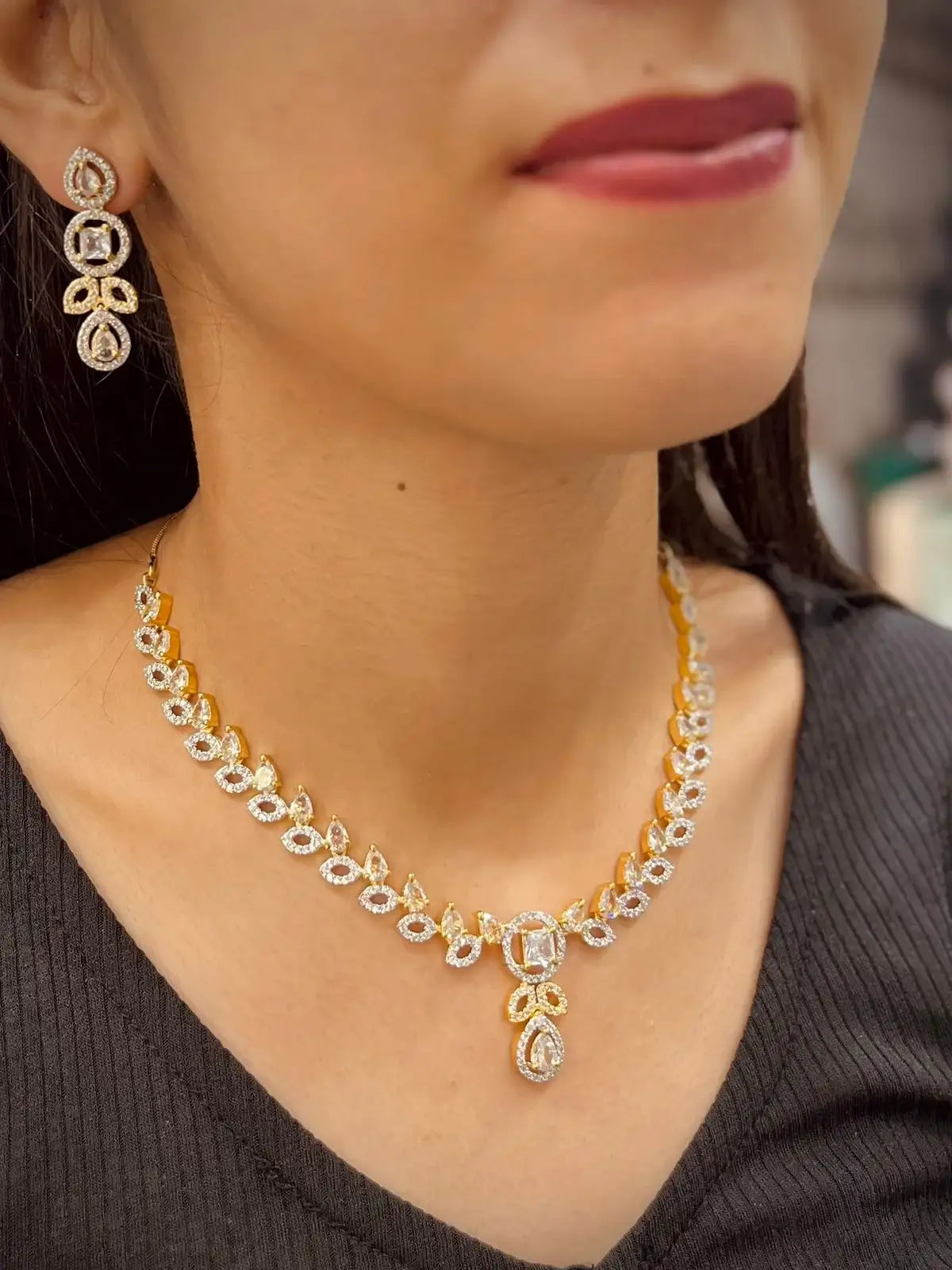 Zircon Necklace Set 23411