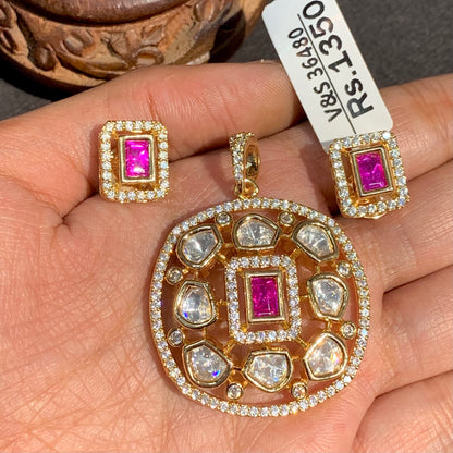 Kundan Pendant Set 738376